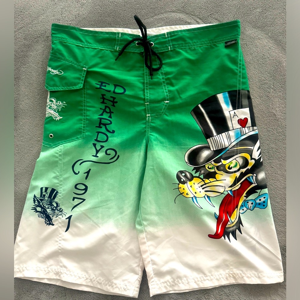 Ed Hardy swim trunks board shorts
